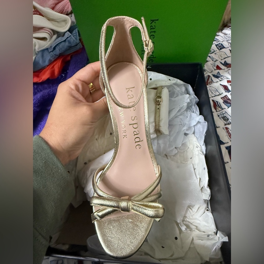 Kate Spade Gold Bow Sandals